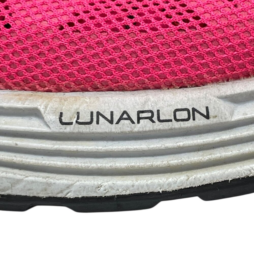 Nike Womens 11 Lunarlon Running Shoes Hot Pink Breathable Mesh Athletic Sneakers - Picture 5 of 16